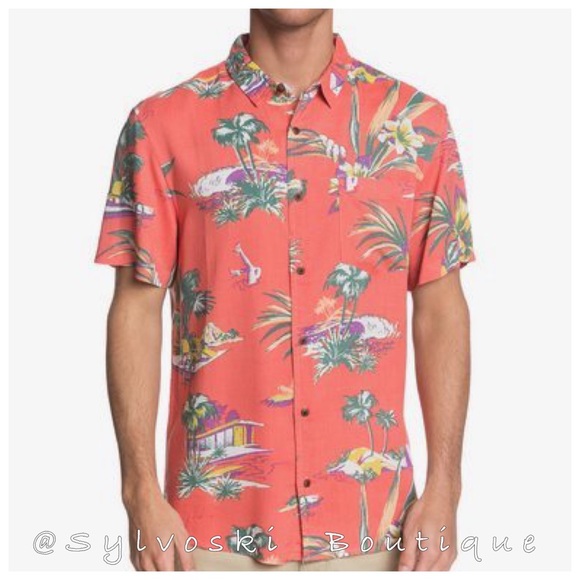 🌴Quiksilver Vacancy - Short Sleeve Shirt for Men NWT - Picture 4 of 8